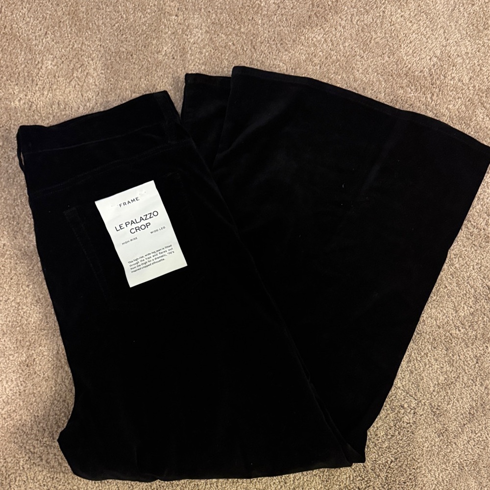 Frame Denim Le Palazzo Crop Velvet Pants/Jeans NWT